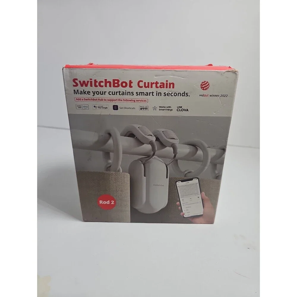 -SwitchBot W0701600 White Bluetooth Smart Electric Curtain Rod 2 Work With Alexa